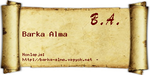 Barka Alma névjegykártya